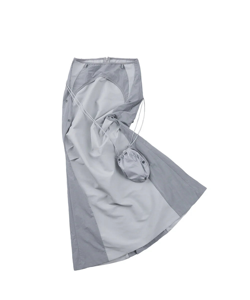 POCKET BAG LONG SKIRT GREY